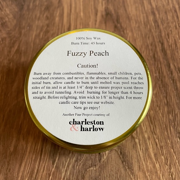 Discontinued JRC Candle Collection from Charleston & Harlow, Fuzzy Peach, NWT - Picture 3 of 4